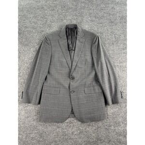 Brooks Brothers Suit Jacket 40 R Gray Wool Madison Fit Glen Plaid Full Canvas